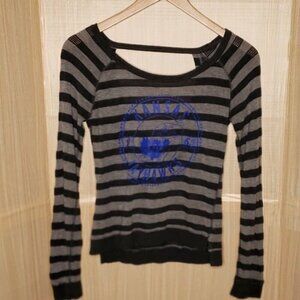 KA Knights Apparel Womens University Of Kansas Grey Knit Top Small